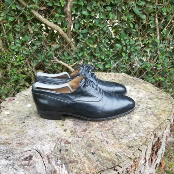 CHARLES JOURDAN Sz 7.5 Black Leather Lace Up Shoes main image 4